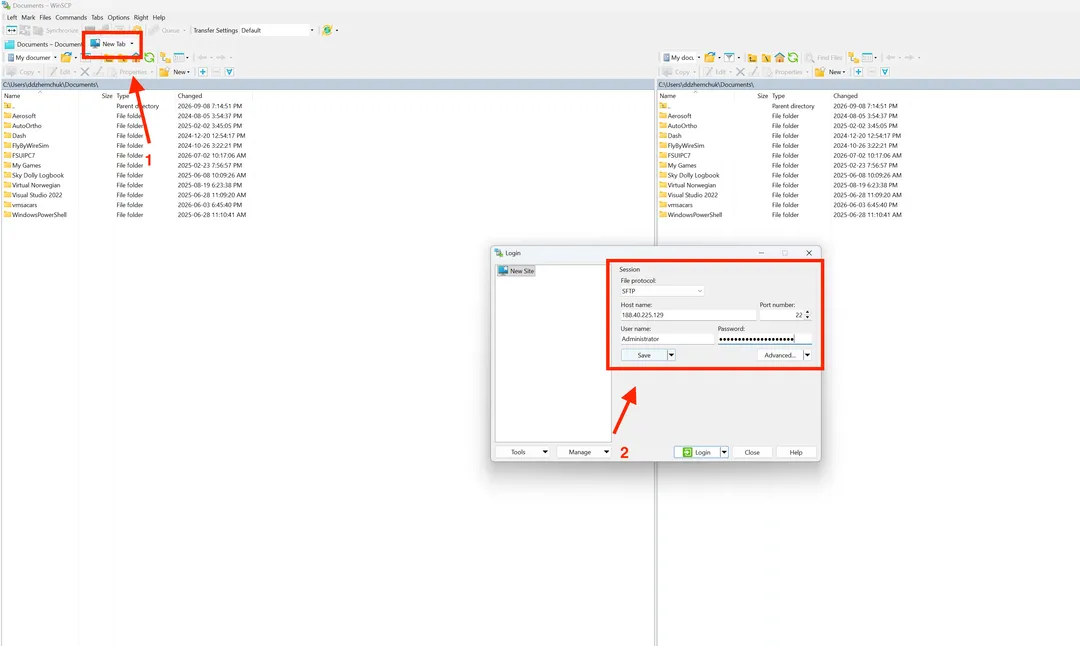 Налаштування підключення SFTP у WinSCP